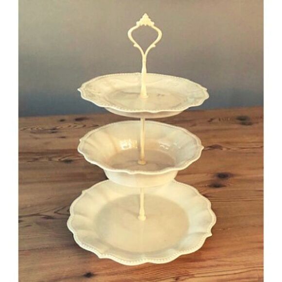 PIONEER WOMAN COLLECTION WEDDING DESSERT CUPCAKE STAND 3-TIERED PAIGE LI… - Picture 2 of 4